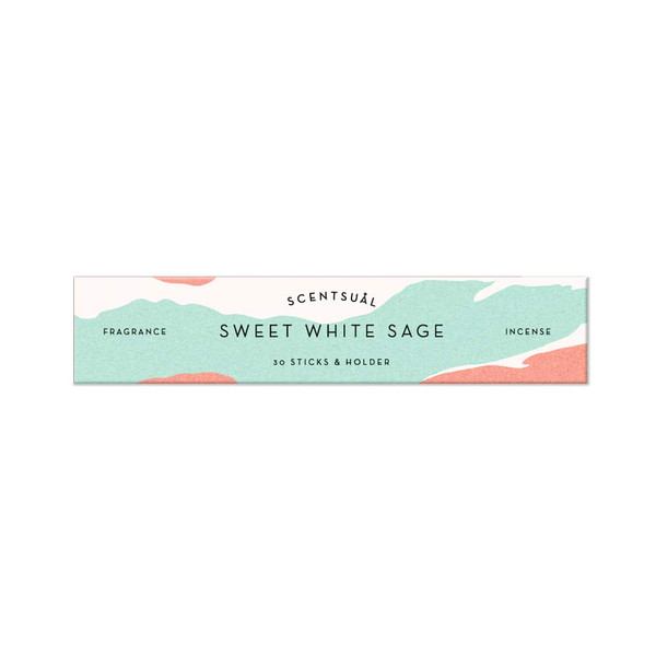 SCENTSUAL Incense - Sweet White Sage 30 Sticks by Nippon Kodo, Japanese Quality Incense Since 1575