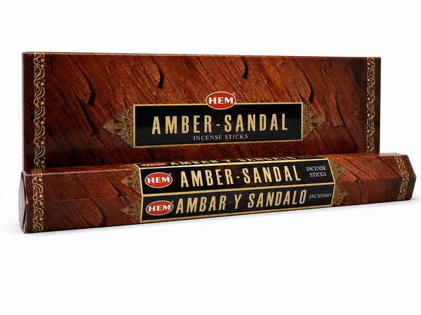 Hem Amber Sandal Incense Sticks - 120 Stick Bulk Box (6 Inner Tubes of 20)