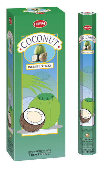 Hem Coconut Incense Sticks - 120 Stick Bulk Box (6 Inner Tubes of 20)