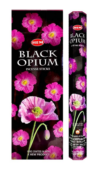 Hem Black Opium Incense Sticks - 120 Stick Bulk Box (6 Inner Tubes of 20)