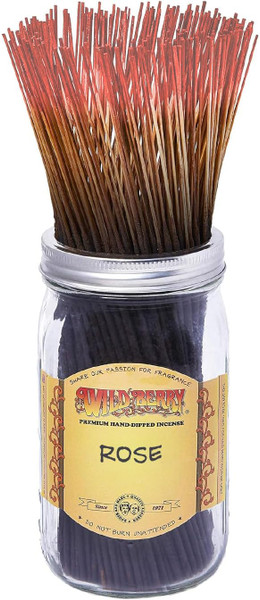 Wild Berry Rose Incense Sticks, 100 Count Hand-Dipped Aromatic Incense