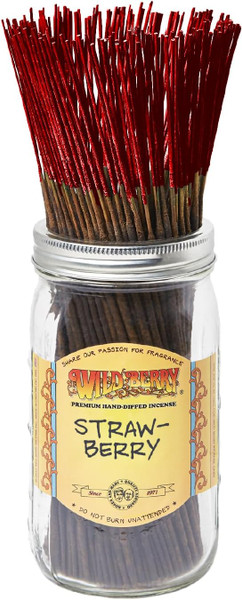 Wild Berry Strawberry Incense Sticks, 100 Count Hand-Dipped Aromatic Incense