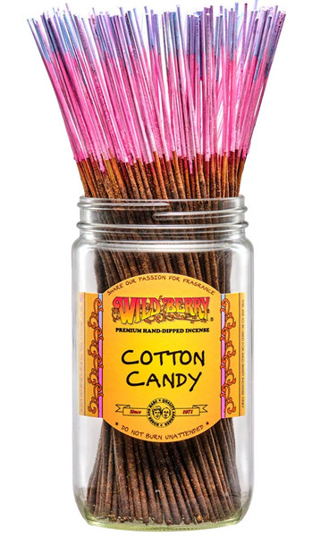 Wild Berry Cotton Candy Incense Sticks, 100 Count Hand-Dipped Aromatic Incense