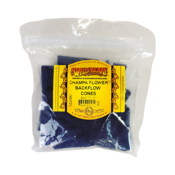 Wild Berry Champa Flower Backflow Incense Cones, 25 Count