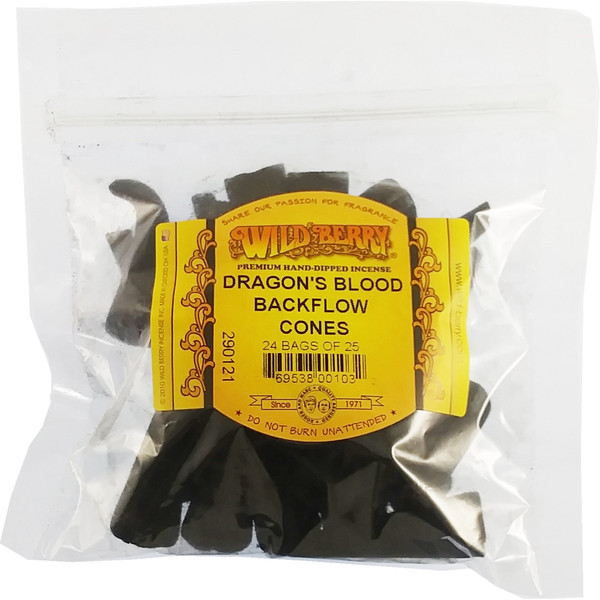 Wild Berry Dragon's Blood Backflow Incense Cones, 25 Count