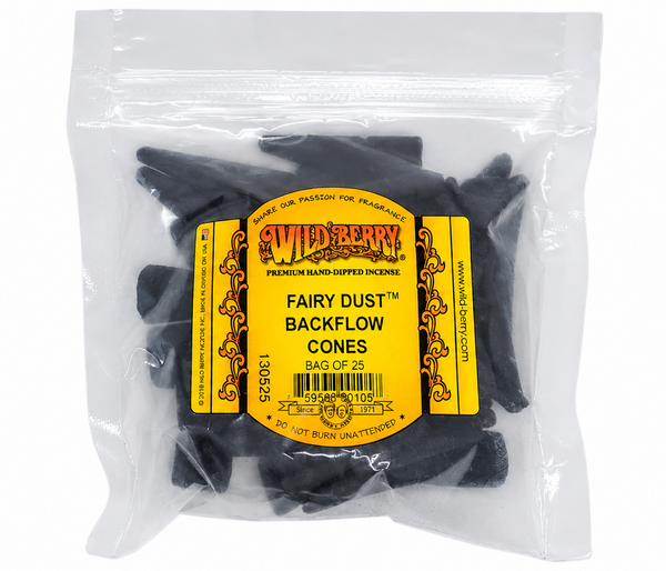 Wild Berry Fairy Dust Backflow Incense Cones, 25 Count