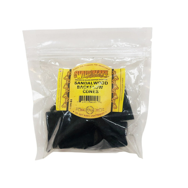 Wild Berry Sandalwood Backflow Incense Cones, 25 Count