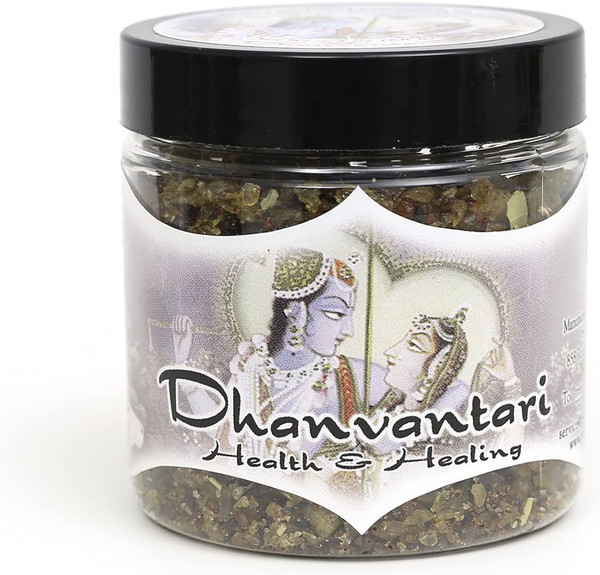 Prabhuji's Gifts Dhanvantari Resin Incense, Aromatic Blend, 2.4 Oz Jar