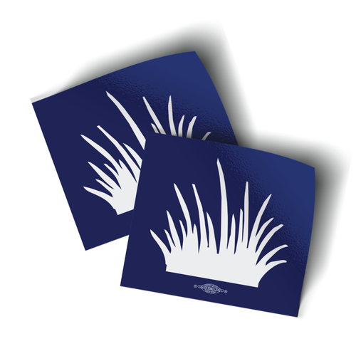 Grass Icon (4" x 3.5" Vinyl Sticker -- Pack of Two!)