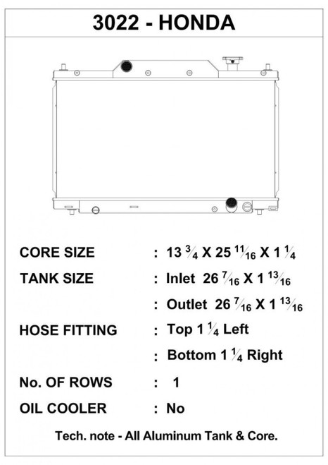 CSF 03-05 Honda Civi Si Radiator (CSF-3022)