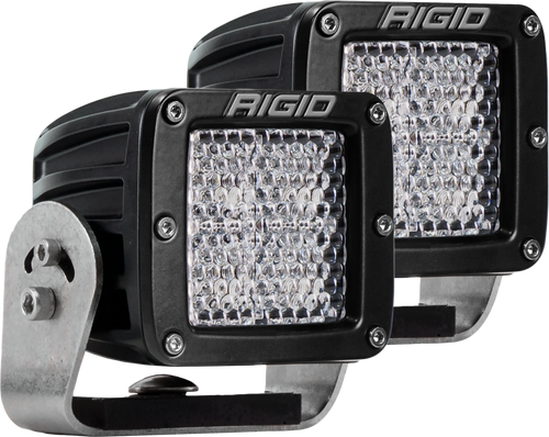 RIGID D-Series PRO LED Light, Diffused Lens, Heavy Duty, Black Housing, Pair (RIG-222513)