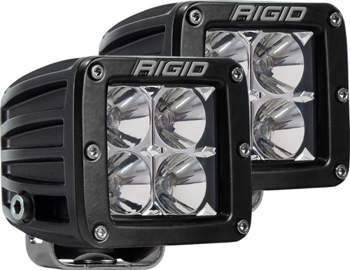 RIGID D-Series PRO LED Light, Flood Optic, Amber, Surface Mount, Pair (RIG-202123)