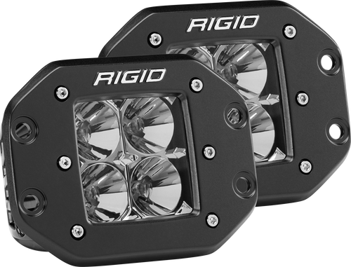 RIGID D-Series PRO LED Light, Flood Optic, Flush Mount, Pair (RIG-212113)