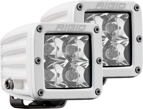 RIGID D-Series PRO LED Light, Spot Optic, Surface Mount, White Housing, Pair (RIG-602213)