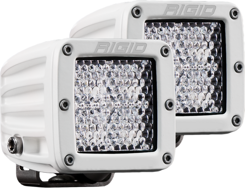 RIGID D-Series PRO Light, Flood Diffused, Surface Mount, White Housing, Pair (RIG-602513)
