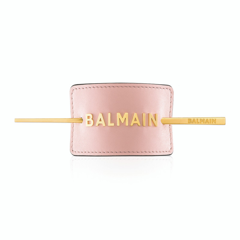 PASTEL PINK LUXURY HAIR BARRETTE WITH GOLDEN LOGO (Limited Edition)