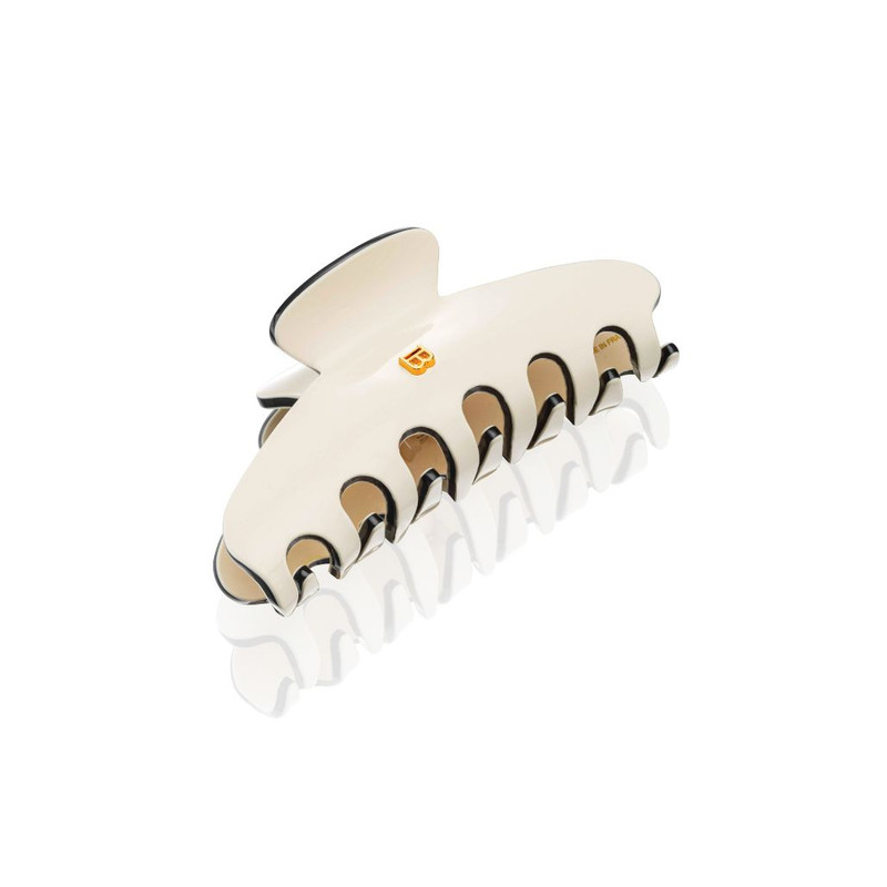 Balmain Medium Hair Pinch Clip - Ivory & Black