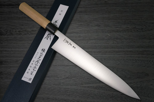 Masamoto KS Honkasumi Gyokuhaku-ko Buffalo Tsuba Japanese Chef's Gyuto Knife 300mm KS3130
