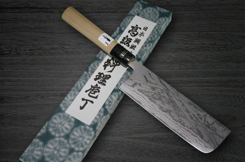 Fujiwara Kanefusa White Steel Damascus Japanese Chef's Nakiri(Vegetable) 165mm Fujiwara Kanefusa White Steel Damascus Japanese Chef's Nakiri(Vegetable) 165mm
