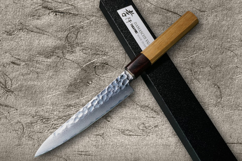 Sakai Takayuki 33-Layer VG10 Damascus Hammered WA Japanese Chef's Petty Knife(Utility) 150mm