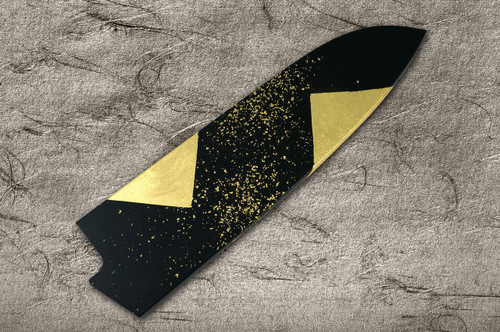 Saya Sheath with Genuine 24K Japanese Gold Leaf Santoku Knife 180mm