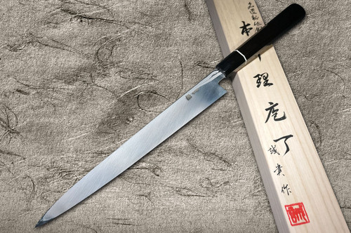 Shigeki Tanaka Aogami No.2 Damascus Japanese EB Chef's Yanagiba(Sashimi) 360mm with Ebony Handle