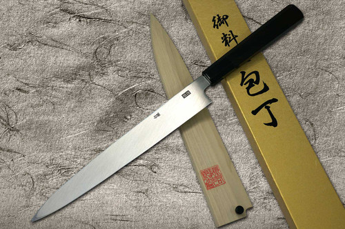 Yoshihiro Gingami No.3 G3HC-E Japanese Chef's Yanagiba(Sashimi) 240mm with Saya Sheath and Ebony Handle