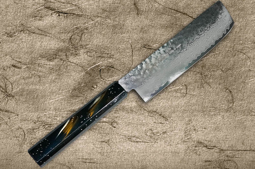 Sakai Takayuki 33-Layer VG10 Damascus Urushi Chef's Nakiri(Vegetable) 160mm with Japanese Lacquered Oak Handle [SAIU]
