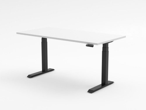 ENV Square Leg Electric Desk - White Top/Black Frame