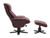 Picasso Relax High Back Leather Chair With Ottoman - Burgundy Leather