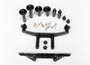 Body mount, front & rear (black)/ body posts, 52mm (2), 38mm (2), 25mm (2), 6.5m