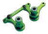 Steering bellcranks, drag link (green-anodized 6061-T6 aluminum)/ 5x8mm ball bearings (4)/ hardware (assembled)