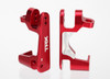 Caster blocks (c-hubs), 6061-T6 aluminum (red-anodized), left & right