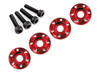 Wheel nut washer, machined aluminum, red / 3x12mm CS (4)