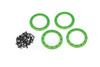 Beadlock rings, green (2.2') (aluminum) (4)/ 2x10 CS (48)