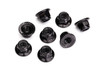 Nuts, 5mm flanged nylon locking (steel, black serrated) (8)