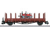 58819 Rmm Ulm Low-Side Gondola w/Stakes & Lanz Speeder Load - Ready to Run -- German State Railroad DR (Era II, Boxcar Red)