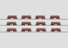 W441-768  Era IV-V Type Fals Mineraliers Ore Car 12-Pack/Display - 3-Rail - Ready to Run -- Belgian State Railways SNCB/NMBS, 12 Different Roadnumbers (brown)