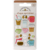 CAS5456 Doodlebug Sprinkles Adhesive Glossy Enamel Shapes-Cream & Sugar Latte Love