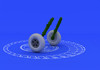 1/48 Aircraft- Spitfire Wheels 5-Spoke for EDU (Resin)