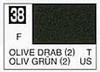 Solvent-Based Acrylic Flat Olive Drab 10ml Bottle