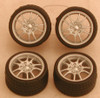 PGH-1282  1/24-1/25 Silver M5's Rims w/Tires for Import Cars (4)