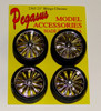 PGH-2365  1/24-1/25 Bingz Chrome Spinning Centers Rims w/Tires (4)