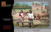 PGH-7005  1/48 California Mission Indians Set #2 (5 w/4 Oxen, Cart, Plow)