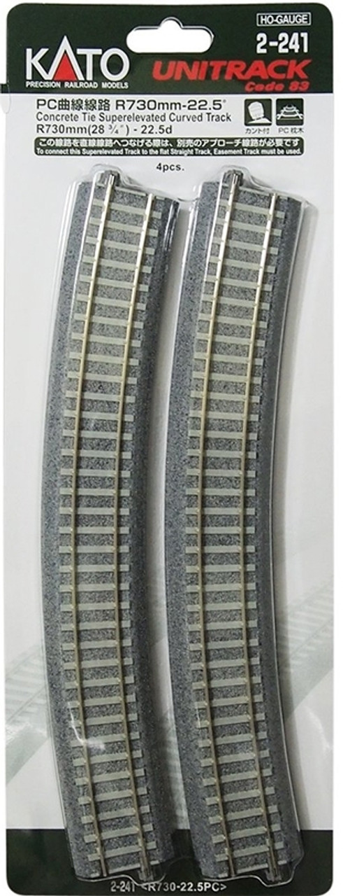 KAT2241  HO 730mm 28-3/4" 22.5 Degree Track Curve (4)