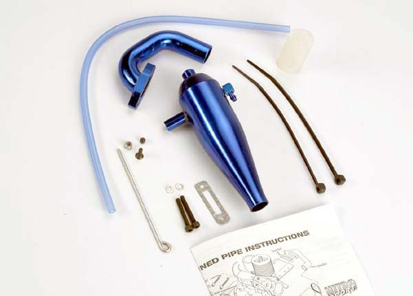 Aluminum tuned pipe & header (complete w/mounting hardware) (strong power across