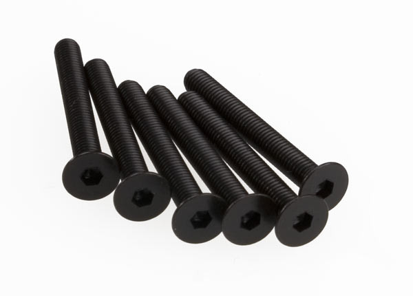 Screws, 3x25mm countersunk machine (hex drive) (6)