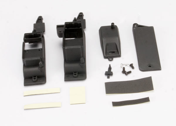 Box, receiver & battery (2)/ cover/ foam pad & adhesive/ charge jack plug (rubbe