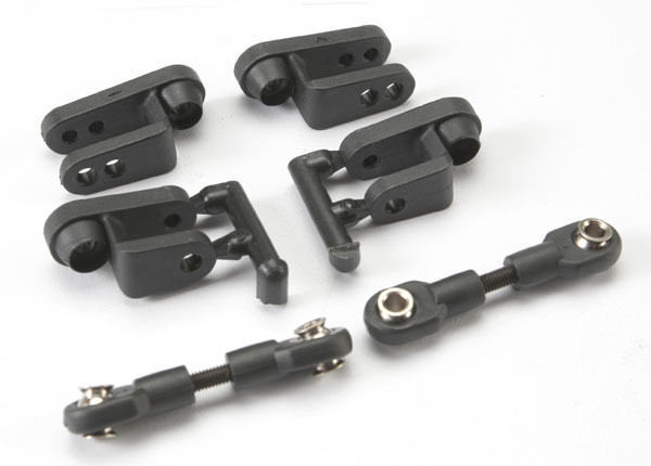 Servo horns, steering, long (2), short (2)/ linkage, steering (3x20mm turnbuckle