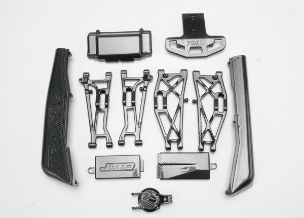 Complete Exo-Carbon Kit, Jato¬¨¬®¬¨¬Æ¬¨¬®¬¨√Ü¬¨¬®¬¨¬Æ¬¨¬®‚àö√ú¬¨¬®¬¨¬Æ¬¨¬®¬¨√Ü‚Äö√Ñ√∂‚àö‚Ä†‚àö‚àÇ‚Äö√†√∂‚àö‚à´ (includes rear & mid-chassis battery covers, receiver cover, dirt guards, suspension arms, front bumper, & fuel tank cap)